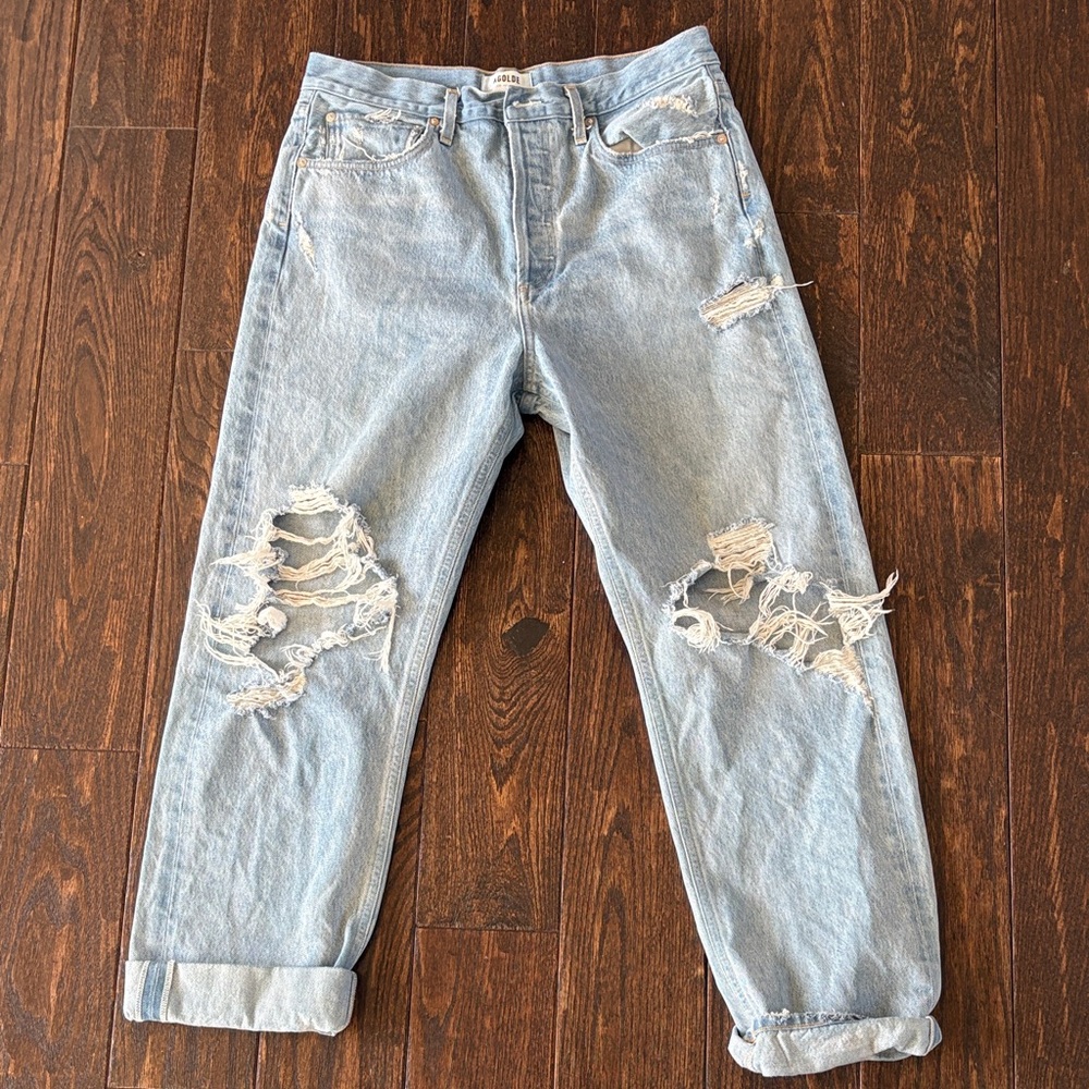 Agolde 80’s  Distressed Light Blue Jeans sz29
